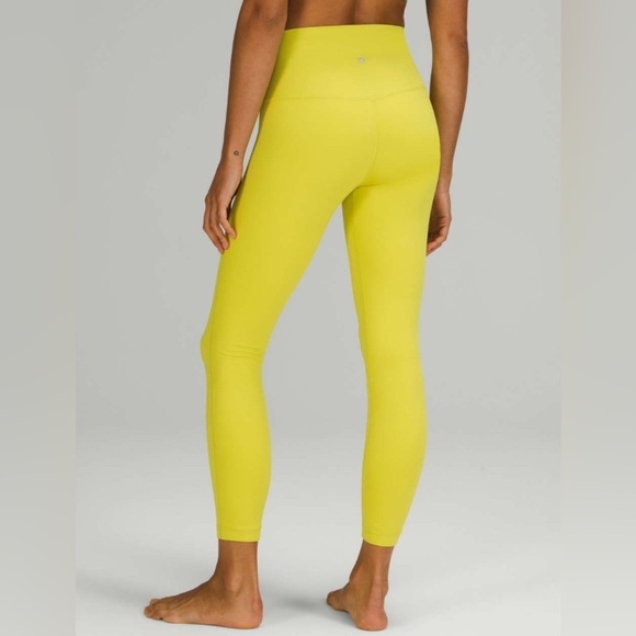 Lululemon Align High-Rise Pant 25", Yellow Serpentine, Size 14 - Picture 3 of 9